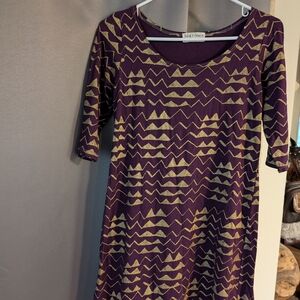 Gold & Purple Patterned Dress